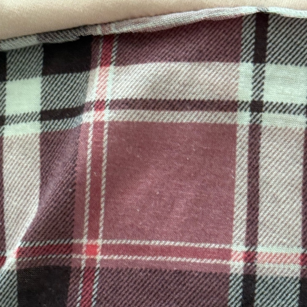 Upcycled Tunic Top Pink Plaid Knit Bottom Boho Mixed Media XL - Picture 8 of 12